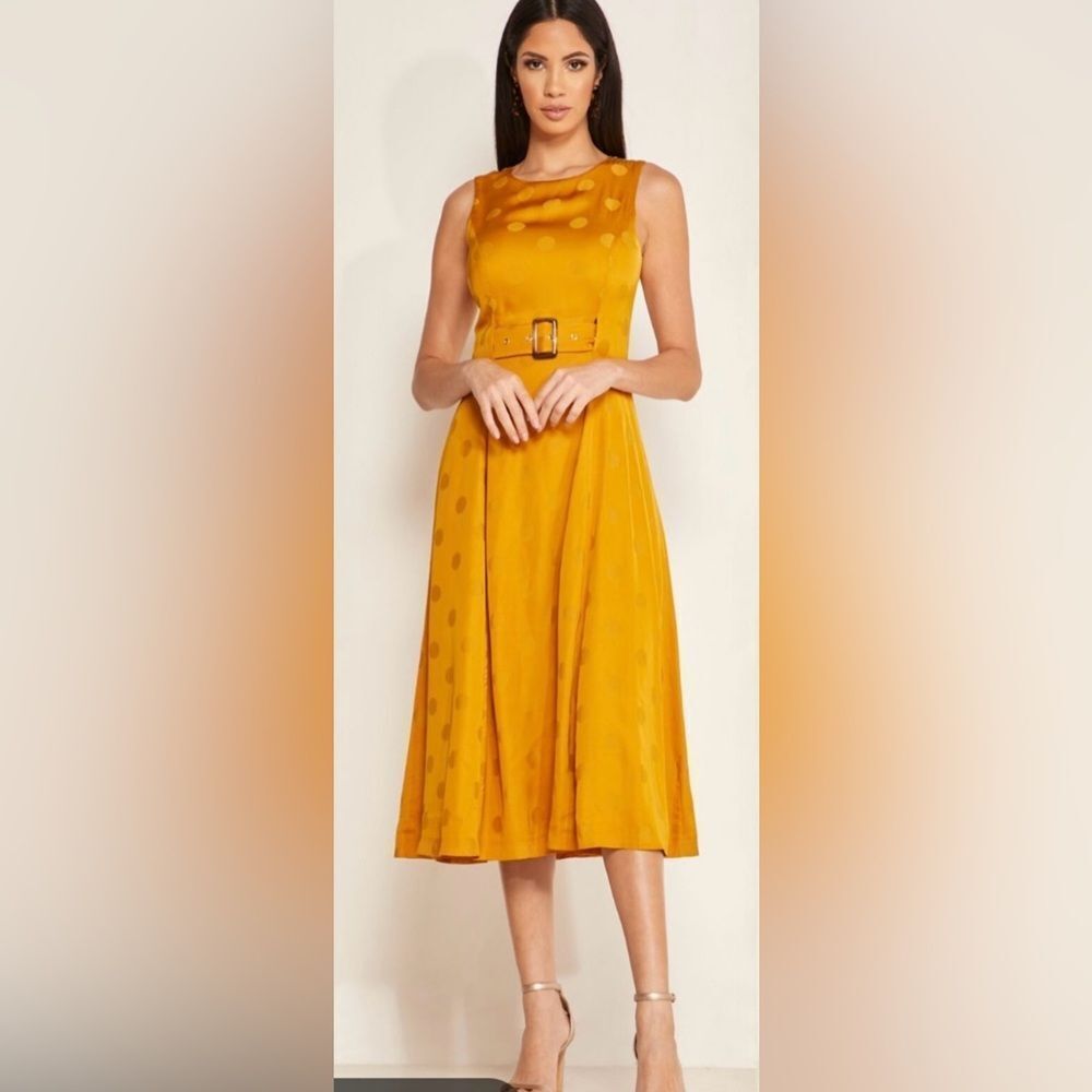 Ted Baker Mustard Yellow Belted Dress, M